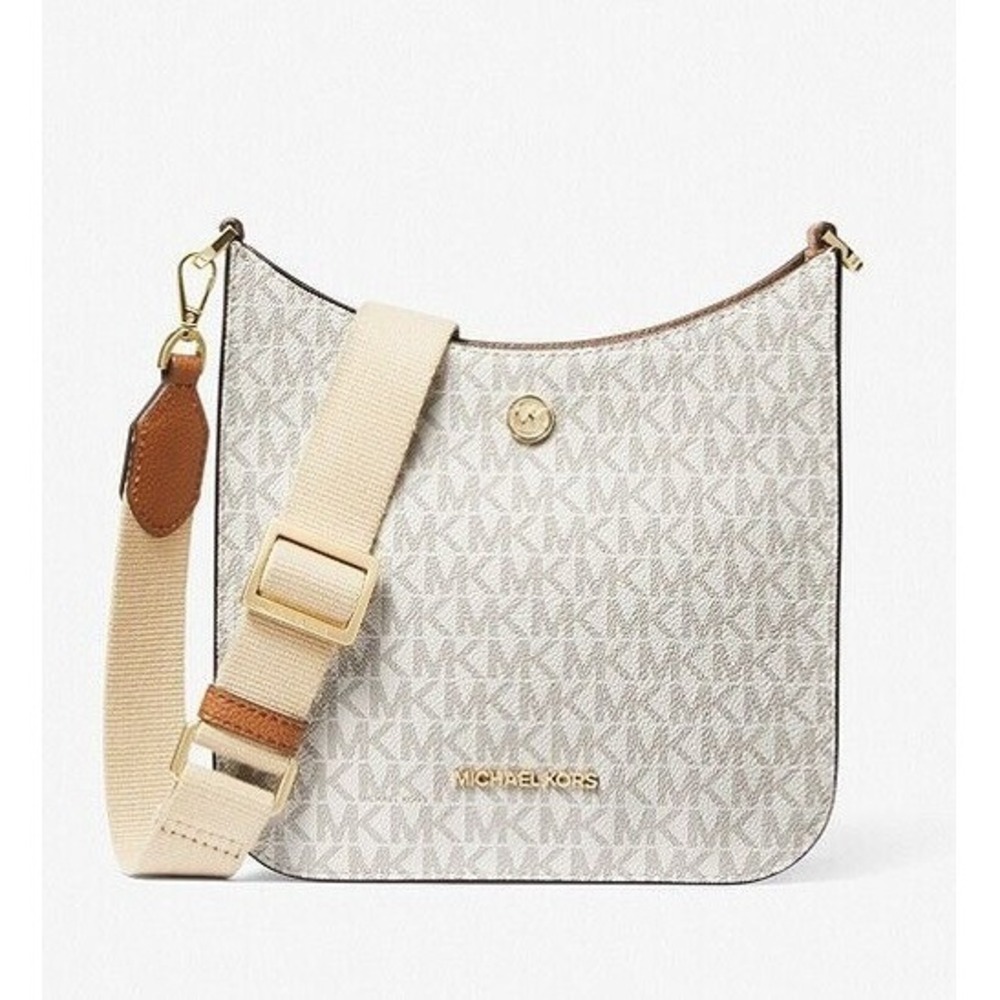 Michael Kors MK Small Logo Briley Vanilla Messenger Bag- 35S1G7BM1B